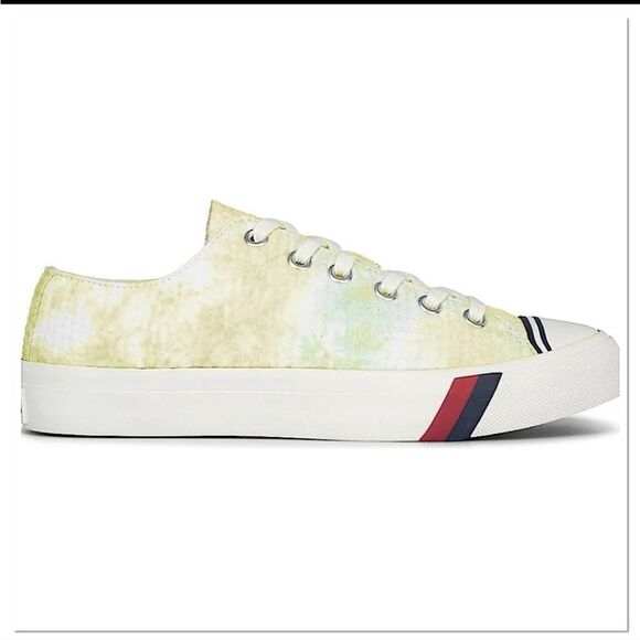 New Pro-keds Unisex Royal Lo Tie Dye Seersucker Size: 7.5 M light Yellow Multi - Picture 1 of 4